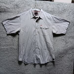 Quiksilver Men’s Button Down Shirt Gray XL Pocket Front Surf Skate Style